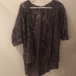 Grey lularoe lace throw size small